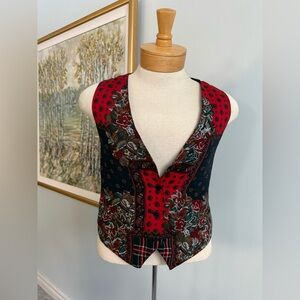 Vintage Tabi International Patchwork Vest – 90s Boho Floral Paisley